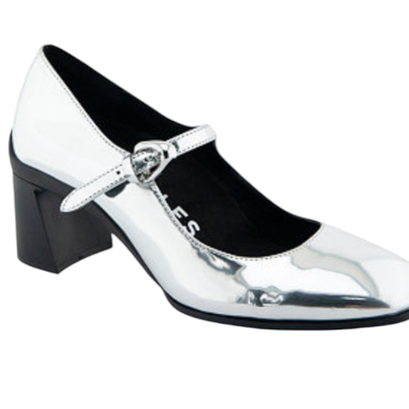 Aerosoles Perry Women\'s Mary Jane Flats in silver mirror metallic... Size 8.5